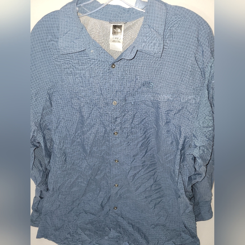 The North Face Blue Button Down Shirt Size XL